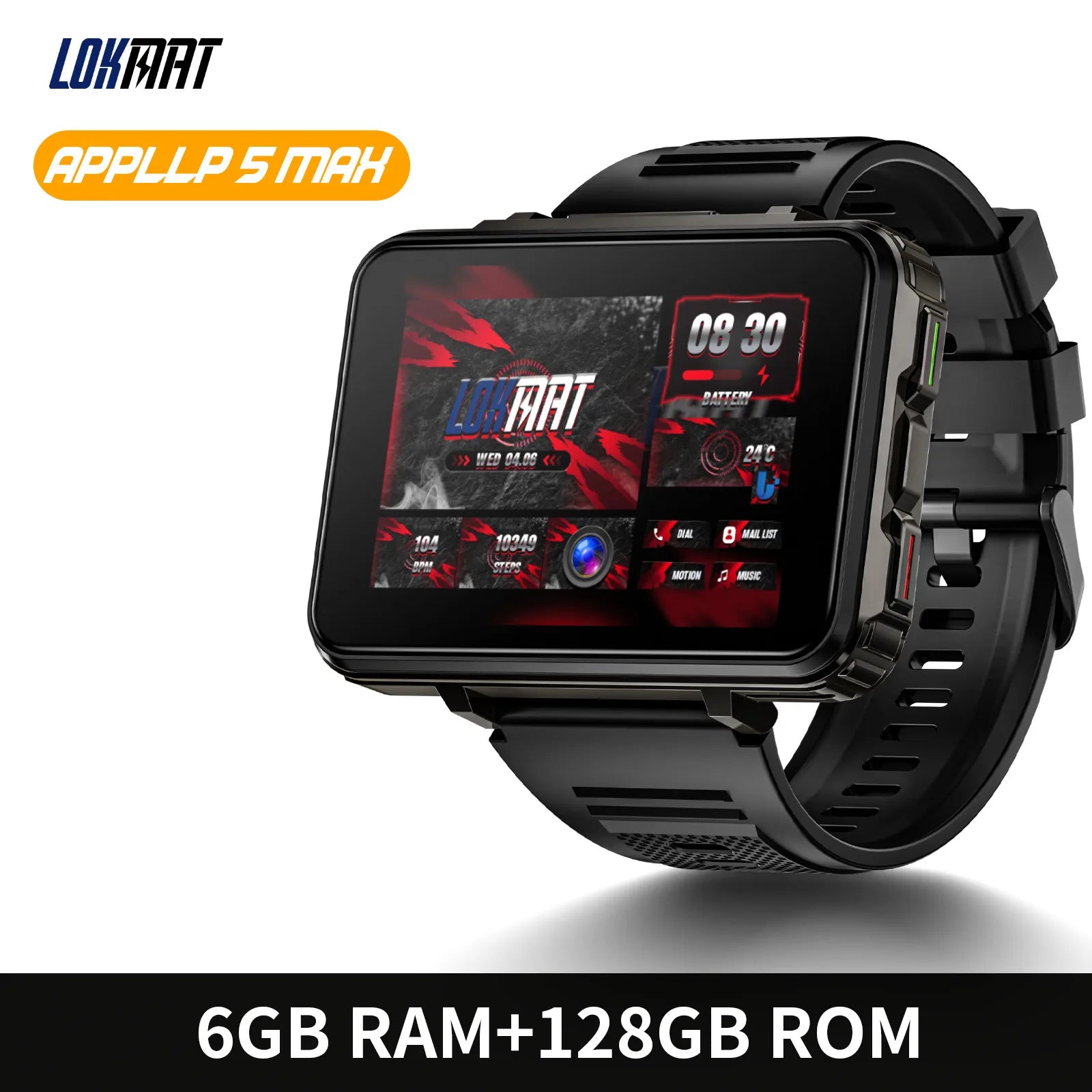 Android Watch Phone Square Big Screen Wifi 4G Calls Smartwatches Dual Camera with Flashlight Gaming Watch