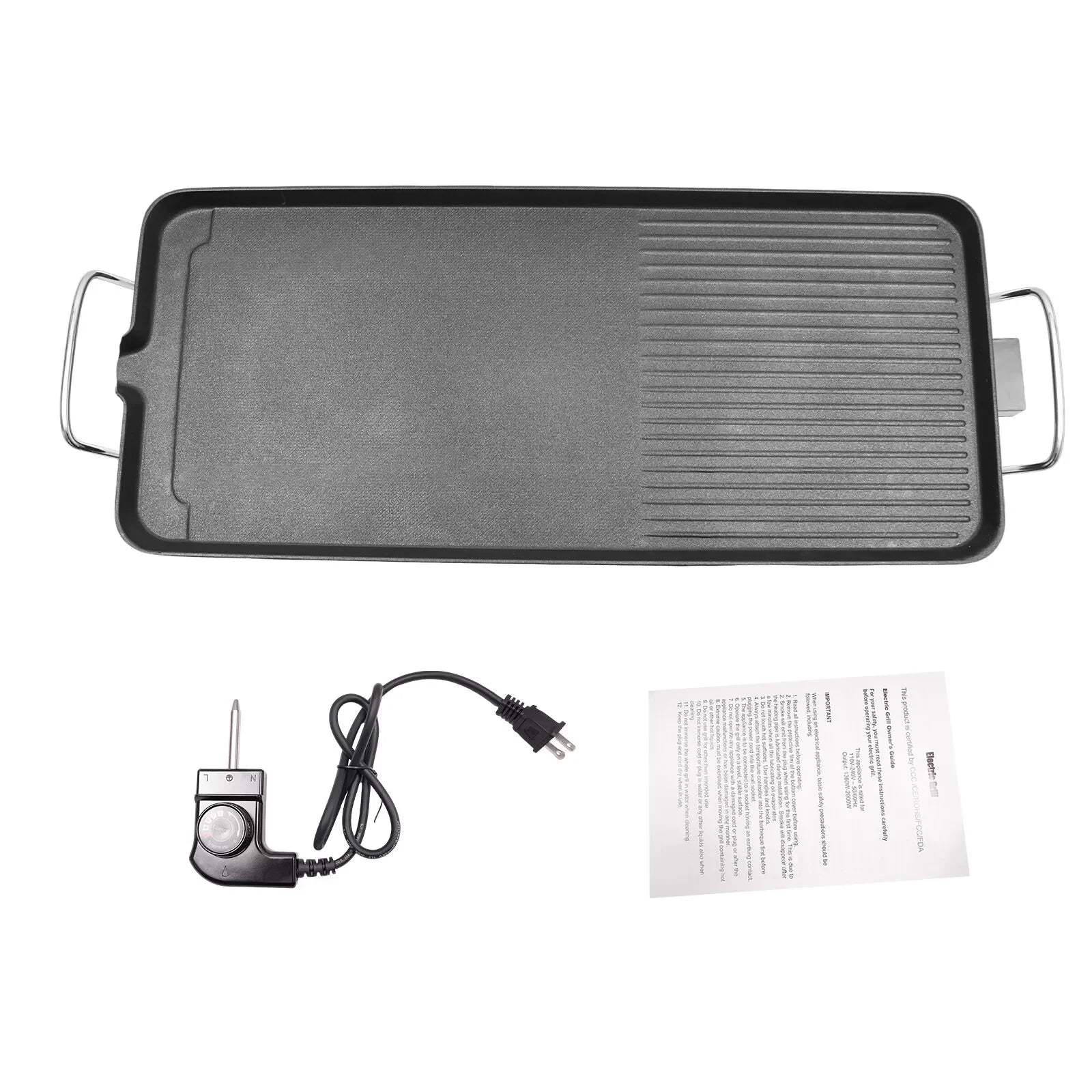 Smokeless Outdoor Electric BBQ Grill Portable Tabletop Barbecue Grill 1500W Aluminum Alloy