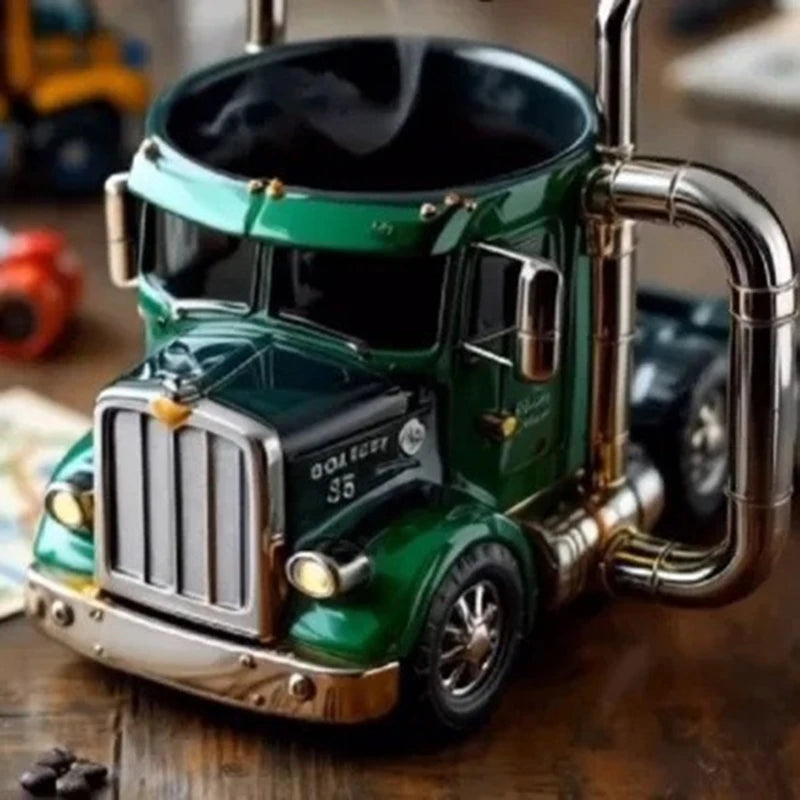 Semi Trailer Truck Shape Resin Coffee Mug 12.34oz.
