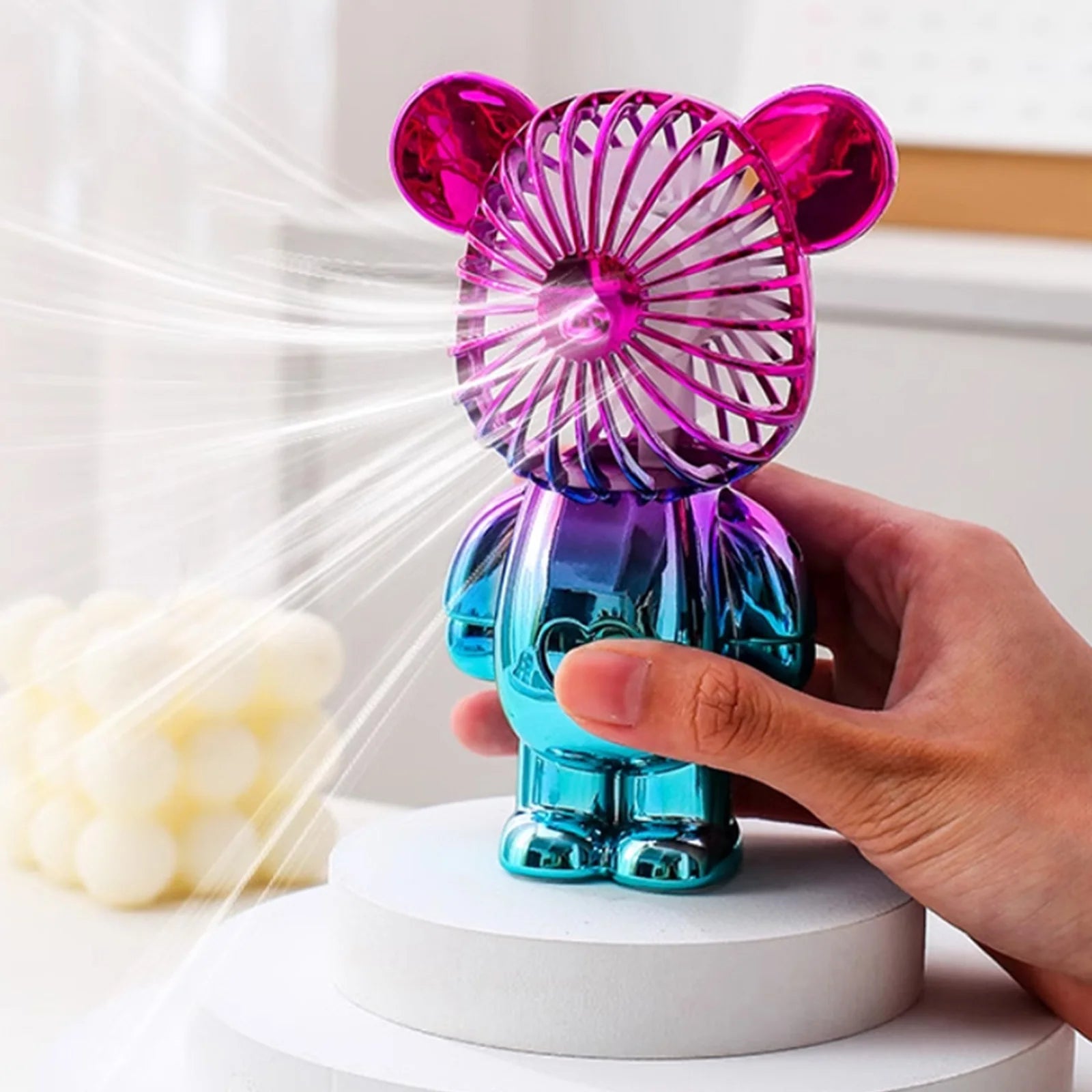 Graffiti Bear  USB Rechargeable Air Cooling Fan  3-speed,