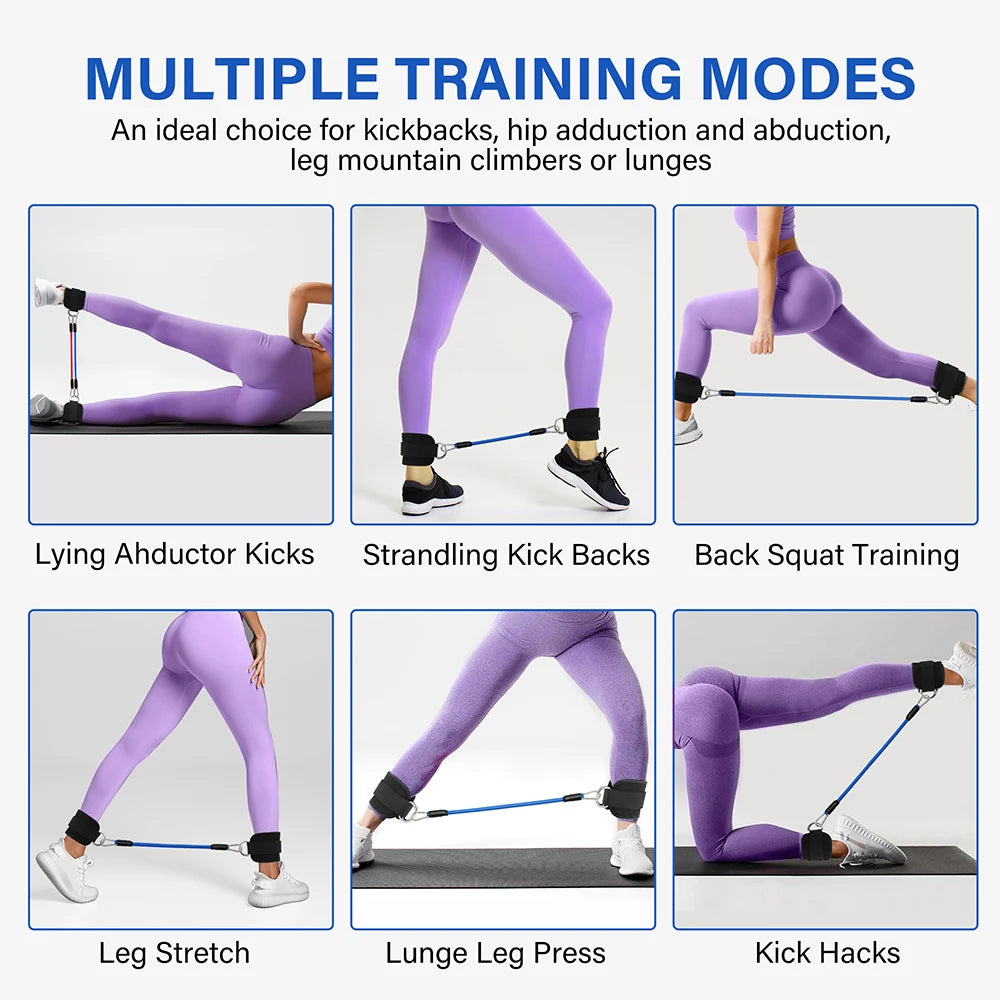 TPE Resistance Bands Ankle Straps Fitness Set D-Ring Support Ankle Cuffs Yoga Gym Equipment.