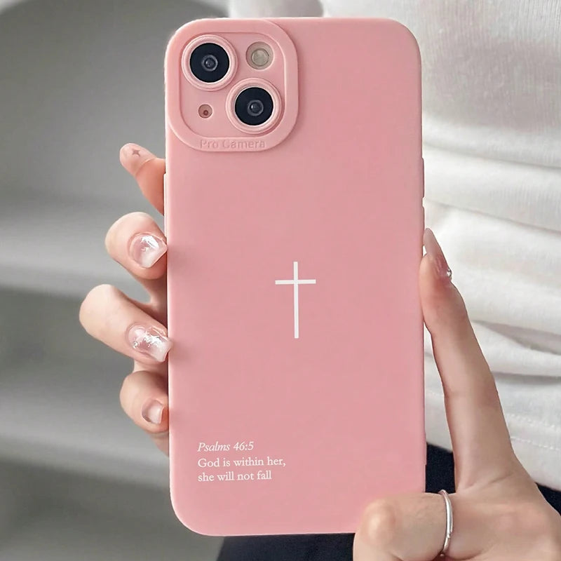 Psalm 46:5 Cross Christian Stylish Aesthetic Phone Case.
