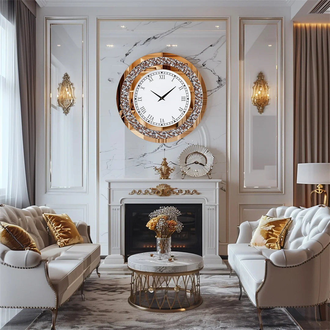 32inch Modern 3D Large Diamond Crystal Clock