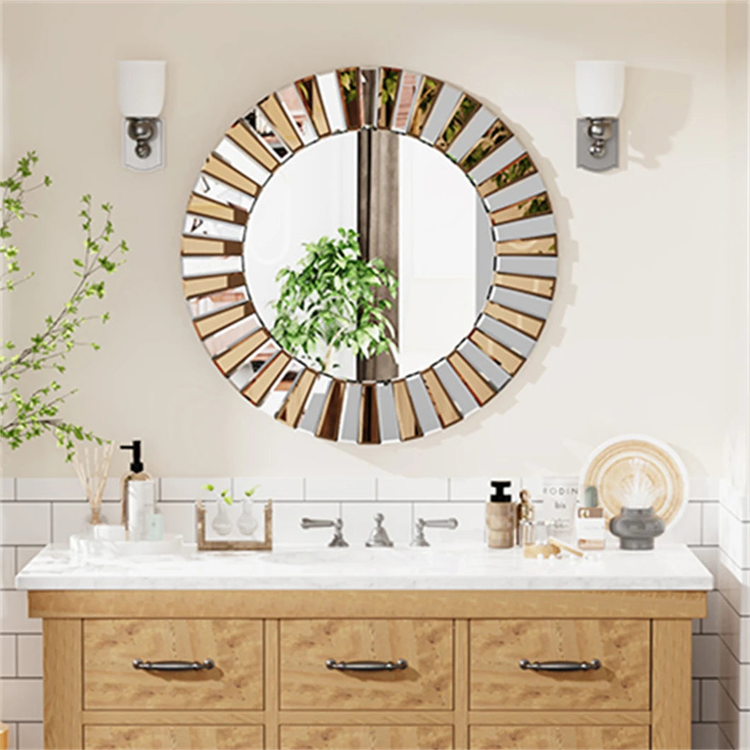 XL Enthusiasm Decor Mirror Wall Accent Mirror 60/80cm Round,