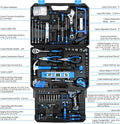 Mechanic Toolbox with 12V Power Cordless Drill Hand Repair Tools Sets Combo Kits Storage Organizer Drawer Case