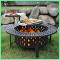36 Inch Wood Burning Fire Pit with Grills and Tabletop.