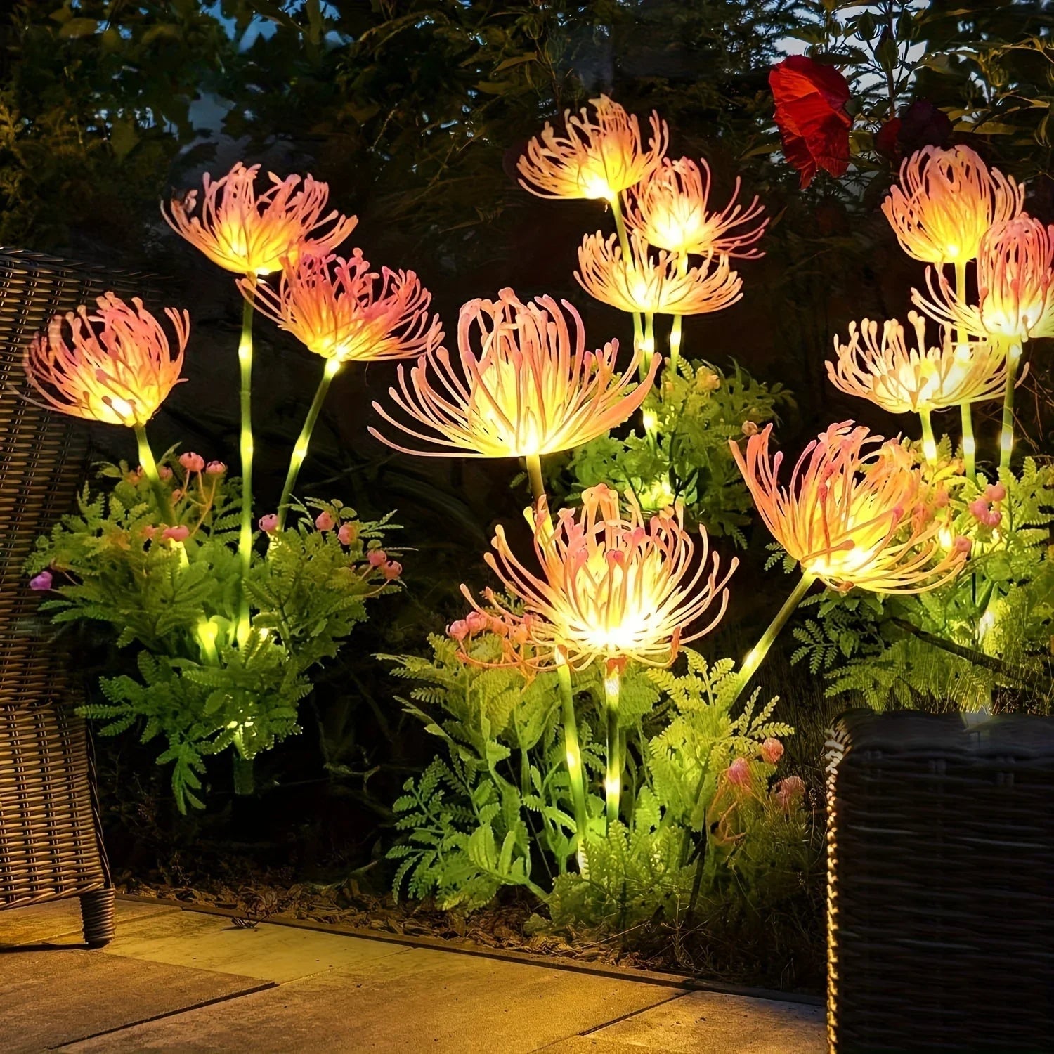 Solar Garden Lights, Solar Flowers Lights with Glowing Flowers & Stems.