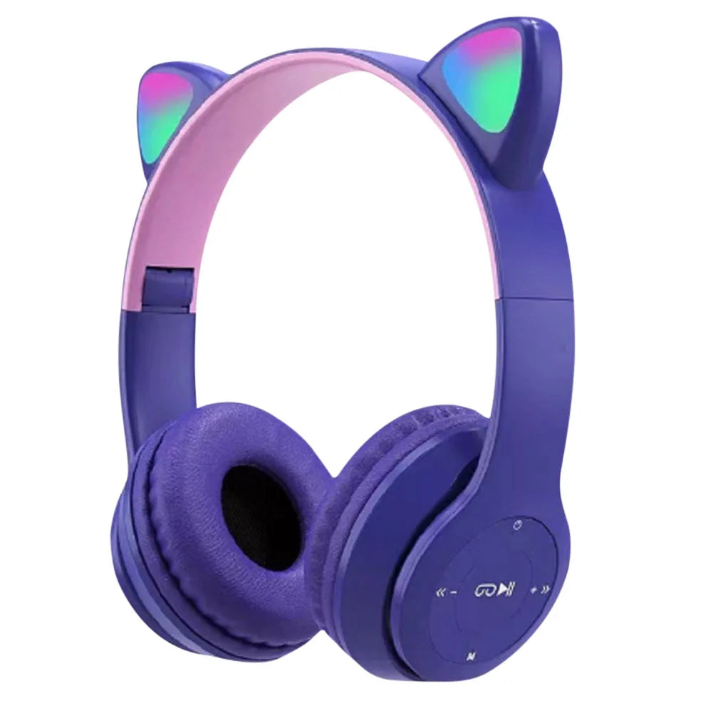 Wireless Bluetooth Headphones Cat Ear Gaming Headset.
