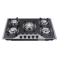 Gas Cooktop 30 Inch Gas Stove Cooktop Stove Burner Tempered Glass Built in 5 Burners Gas Hob Grate Stovetop Lpg/Ng Convertible (