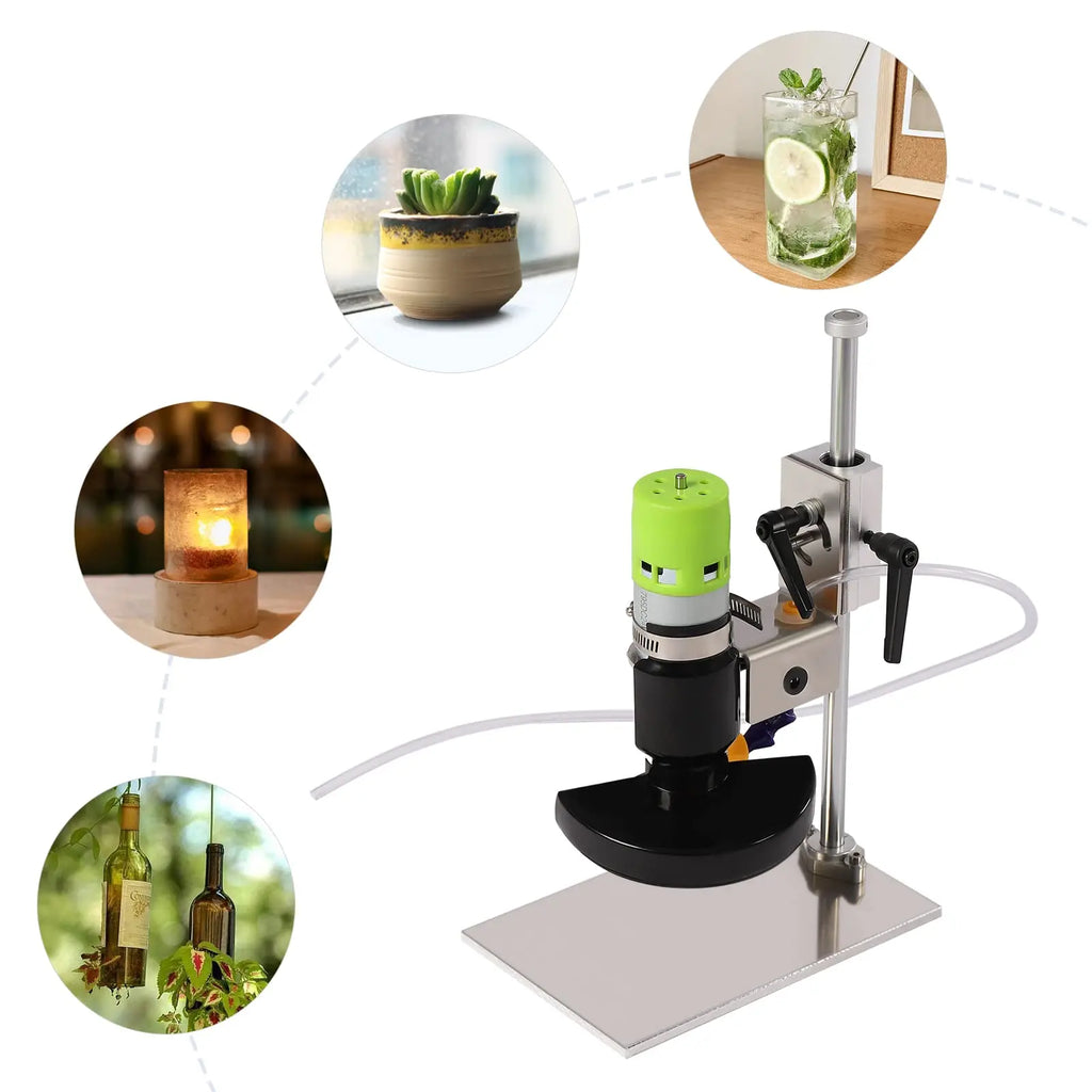 Glass Bottle Cutter, 150W 6000R/Min Electric Bottle Cutting Machine DIY Wine Bottle Cutter Tool Kit with Adjustable Speed for Ro
