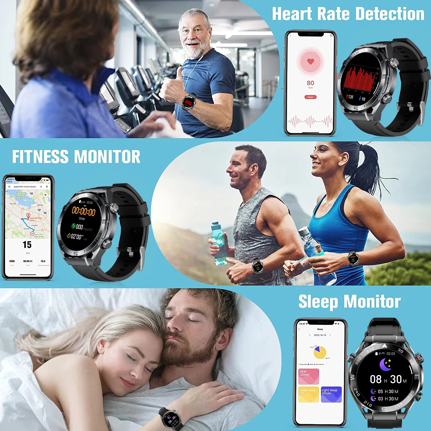 Pro Max Sports Smart Watch Man Woman Smartwatch BT Call Message Notification NFC Health Monitor Watches For Android IOS