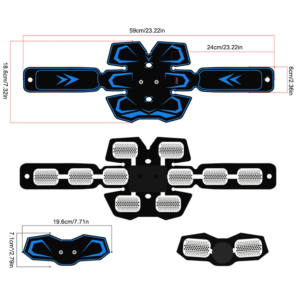EMS Stimulating Slimming Belt LED Display Electric Smart Trainer Belt USB Rechargeable Ab Sport Exercise.