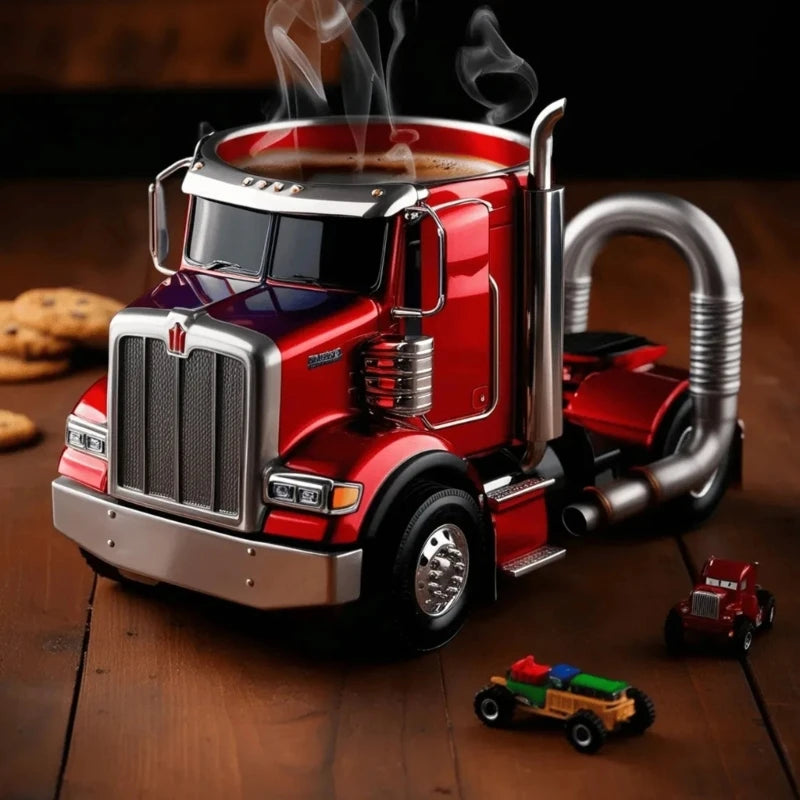 Semi Trailer Truck Shape Resin Coffee Mug 12.34oz.