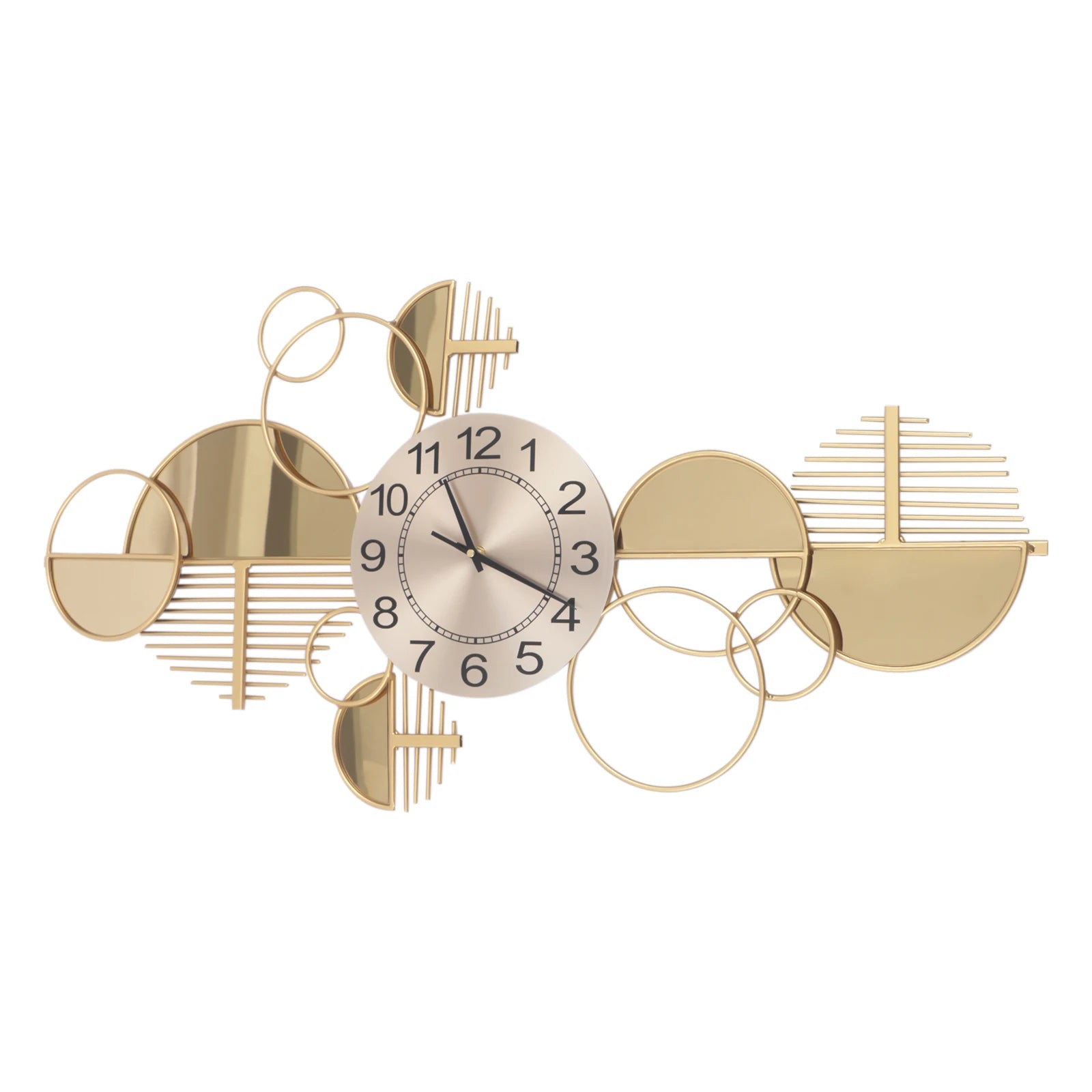 Creative Modern Metal Wall Clock,Battery Operated Silent,Minimalist Clock,Decorative Clock for Living Room, Bedroom, Gold