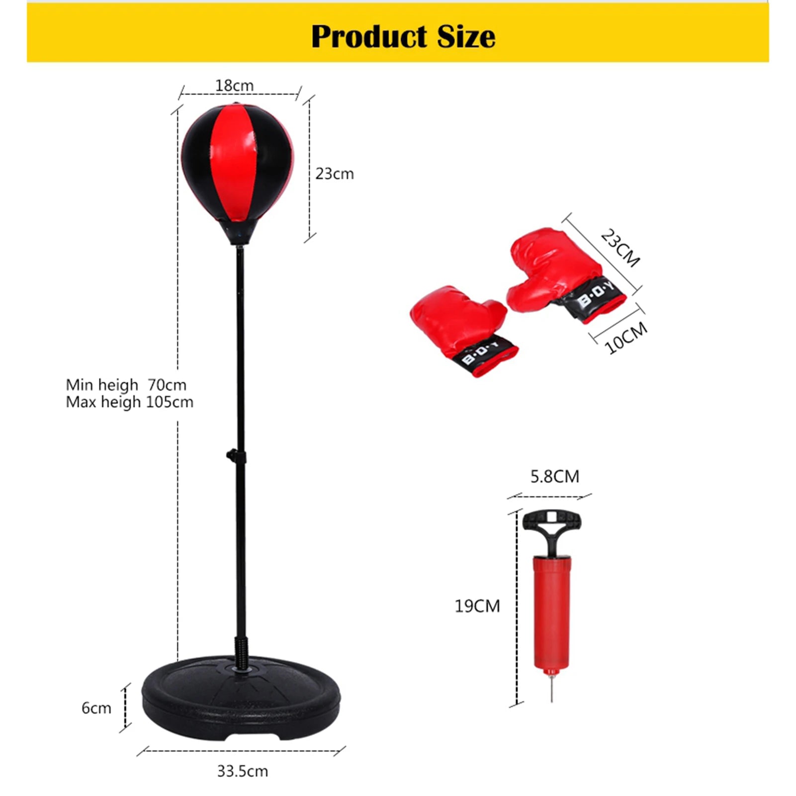 Children Boxing Set Kids Boxing Ball Adjustable Height Kids Punching Ball Bag Speed Boxing Sports Set Fighting Game With Gloves