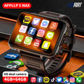 Android Watch Phone Square Big Screen Wifi 4G Calls Smartwatches Dual Camera with Flashlight Gaming Watch