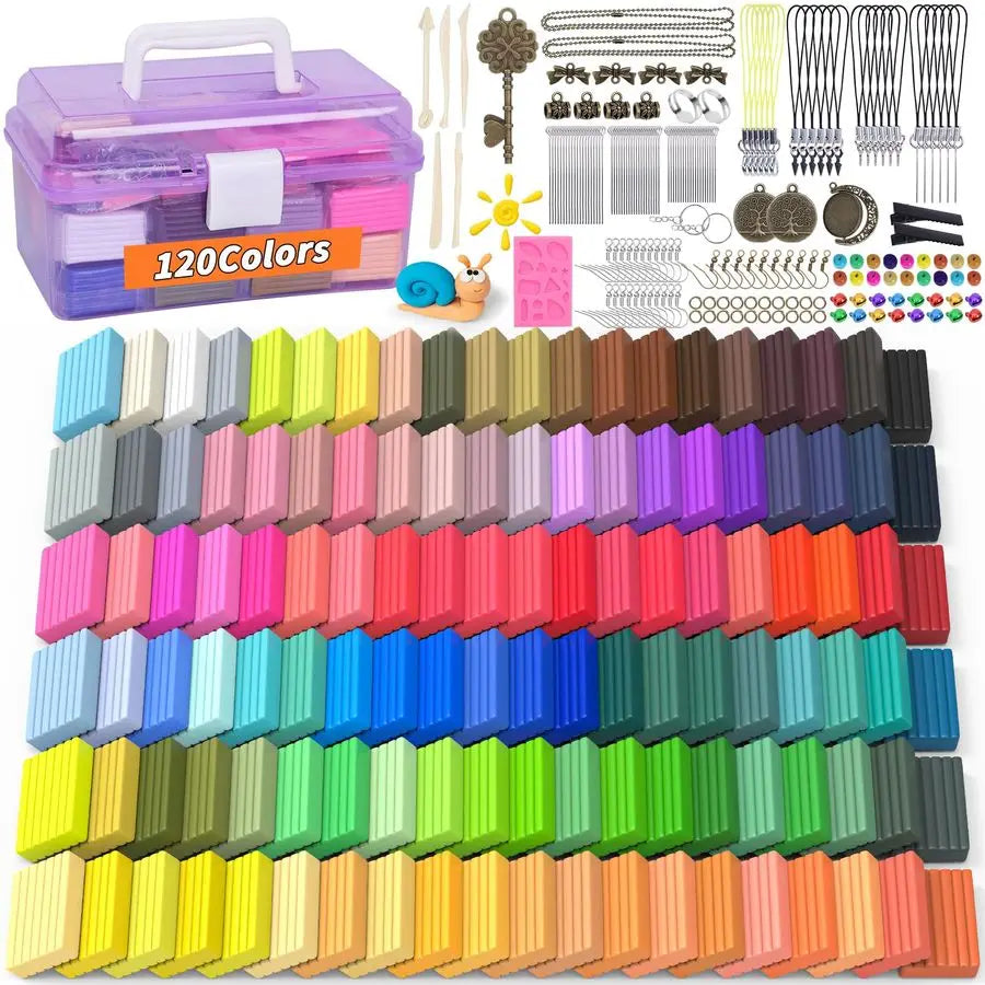 Pcs Polymer Clays 120 Colors Modeling Clay DIY Starter Kit Oven Baked Model Clay NonSticky Molding DIY Clay with Sculpting Tool