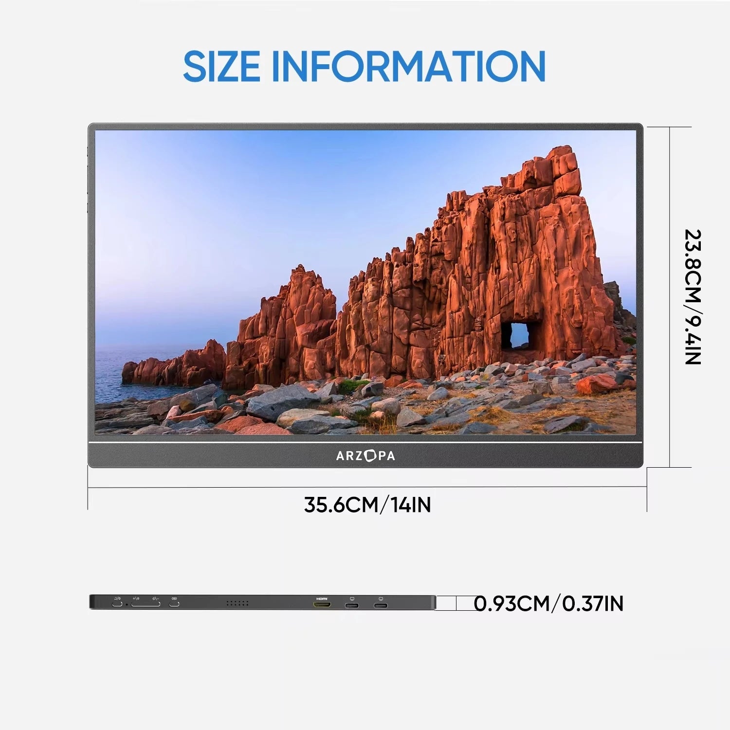 16" 2.5K QHD Portable Monitor 16:10 IPS Screen with type-c mini hdmi Second Display for MAC/Laptop/PC/Xbox/PS/Switch,Z1RC