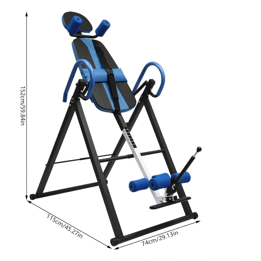 Gravity Inversion Table for Spinal Decompression Therapy with Up to 330.7lbs Capacity Adjustable Body Stretcher.