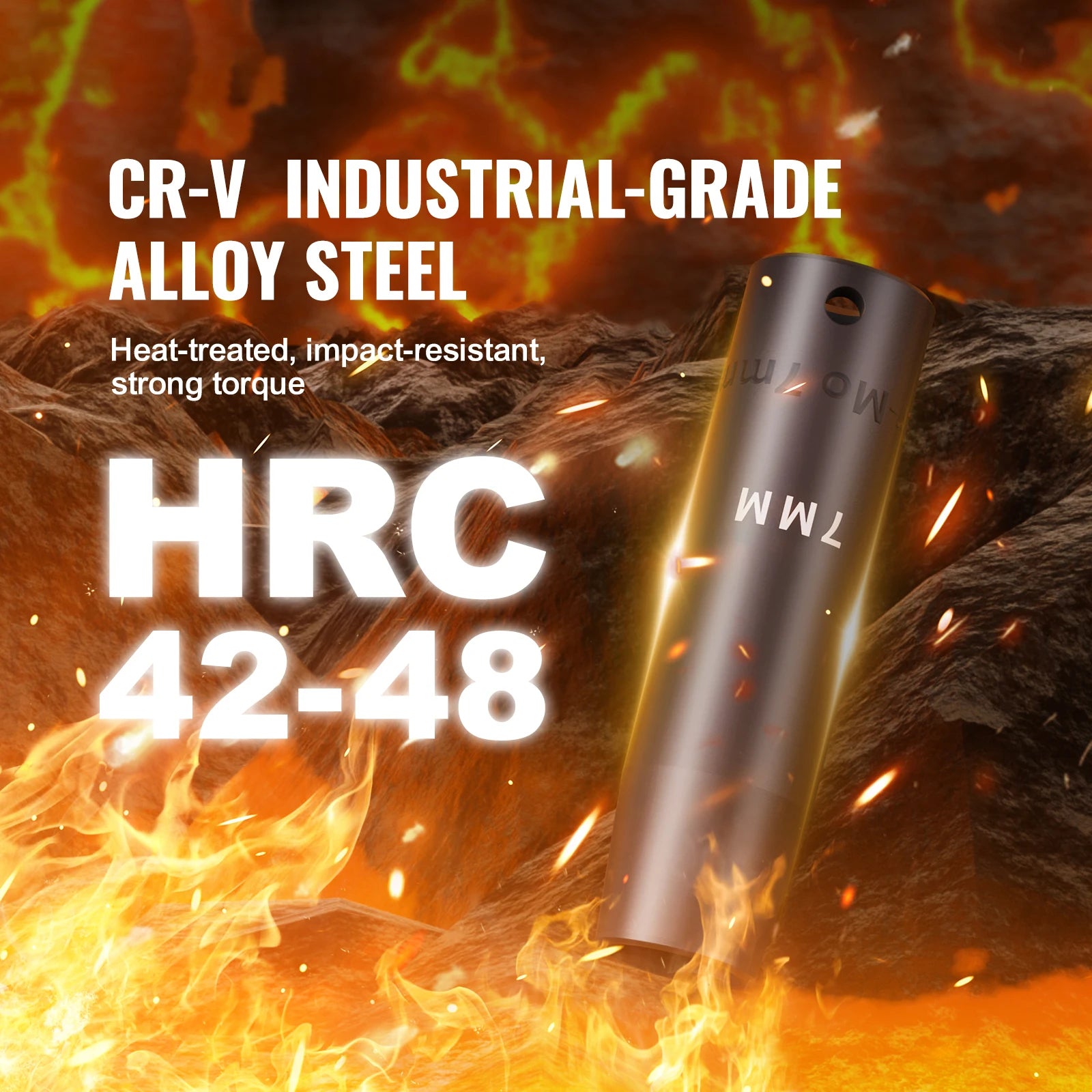 SucceBuy 1/2" Drive Impact Socket Set  6 Point Cr-V Alloy Steel for Auto Repair Easy-to-Read Size Markings Rugged Construction