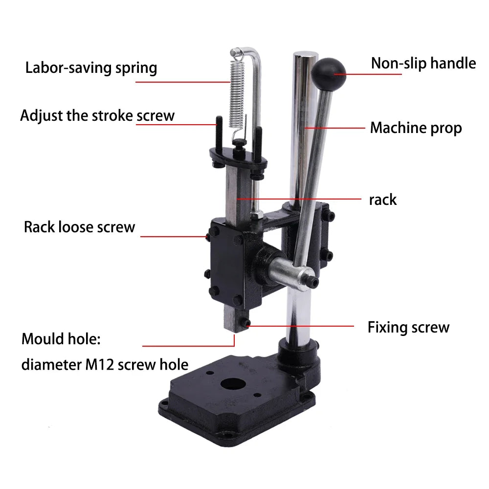 Leather Craft Imprinting Machine DIY Manual Embossing Press Cut Leathe Hole Puncher Punching Bronzing Tool Cutting Stitching