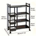 New Heavy-Duty 4-Tier Freestanding Shelf with 3 Baskets - Durable Carbon Steel.