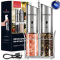 2pcs electric salt and pepper grinder set, USB rechargeable salt and pepper grinder set, electric salt and pepper grinder