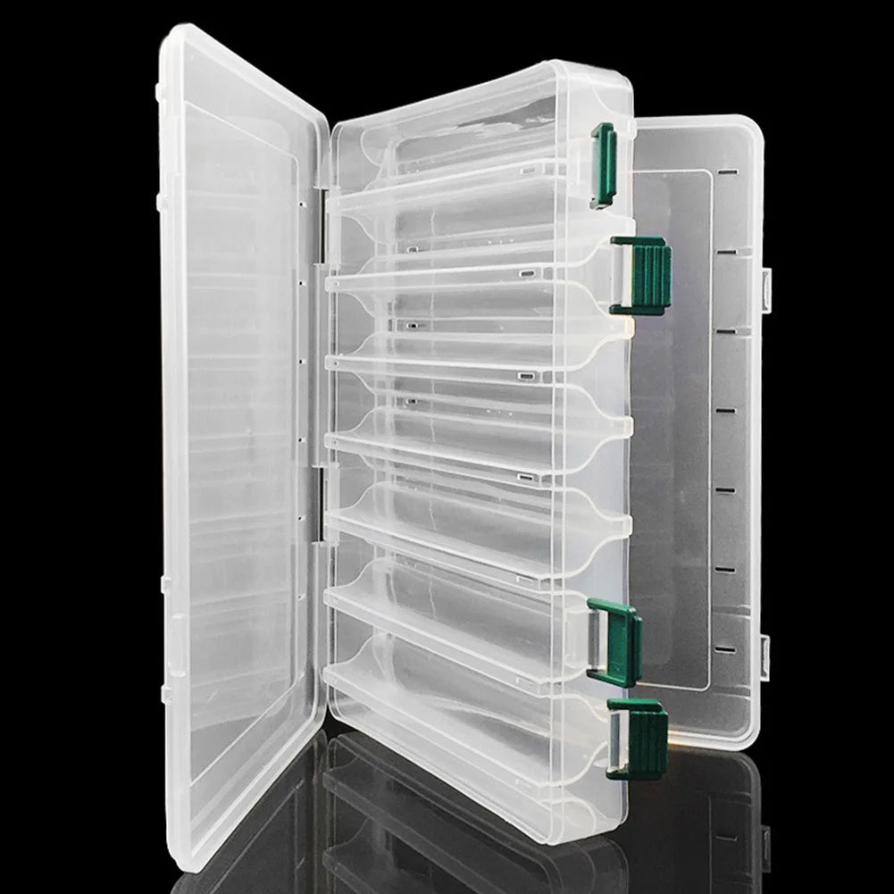 14 Grid Fishing Tackle Storage Box Portable Double Sided Fishing Tool Storage Box Multifunctional for Fish Hook Lure Fake Bait