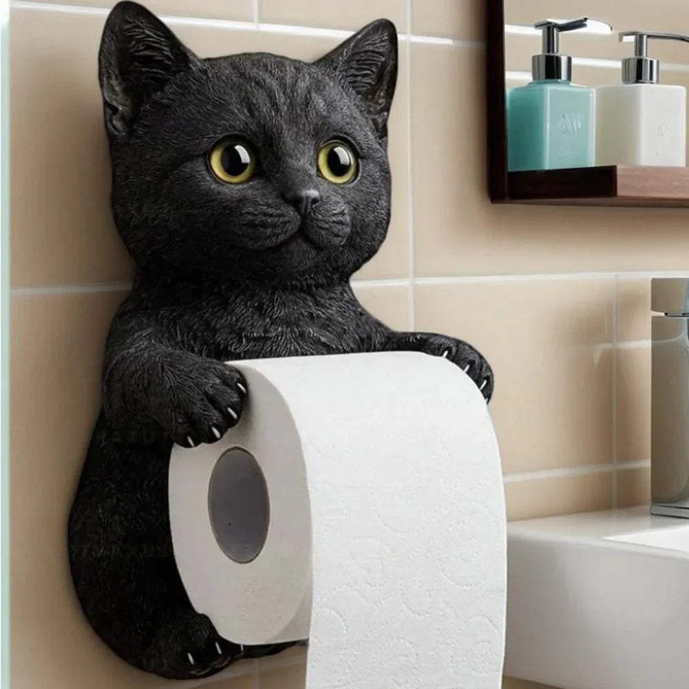 Cat Toilet Paper Holder Cat Toilet Roll Holder Wall Mounted Roll Rack Cute Dispenser
