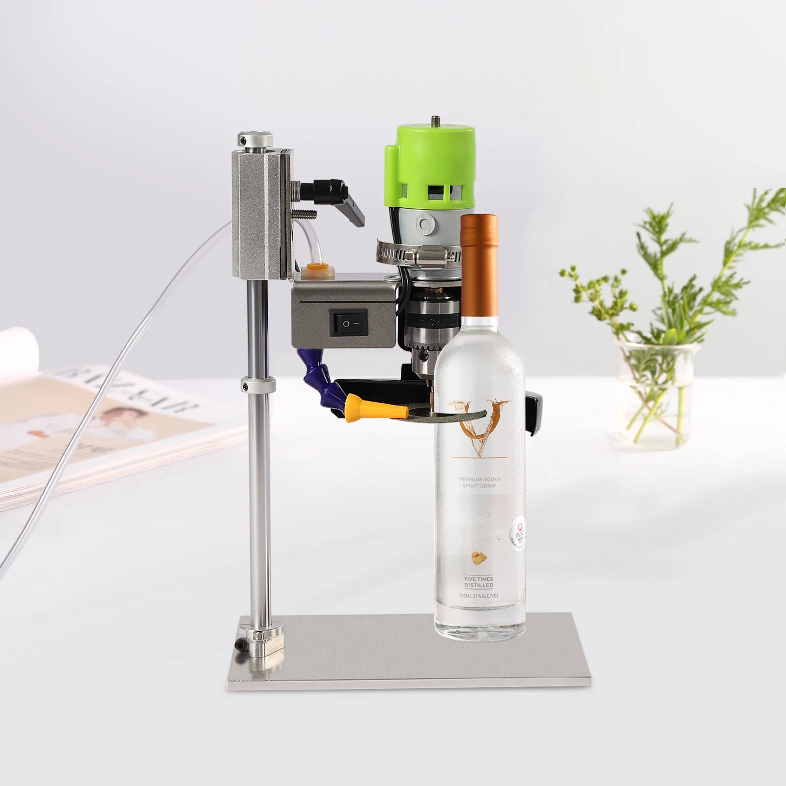 6000R Min Glass Bottle Cutter 150W Electric DIY Bottle Cutter Machine Wine Bottle Cutter Tool Kit for Round Square Glass