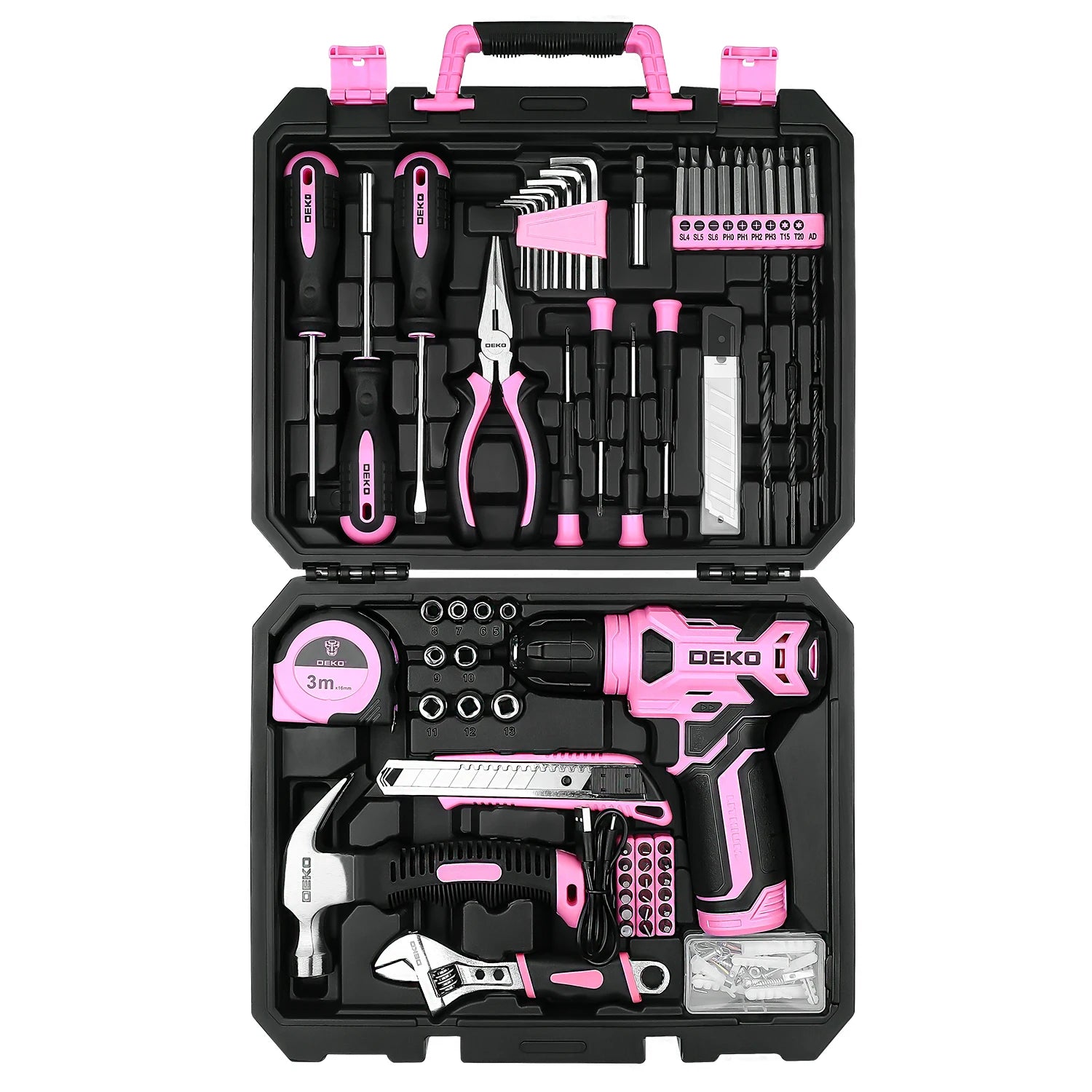 DEKO 126Pcs Power Tool Combo Kits with 8V Cordless Drill.