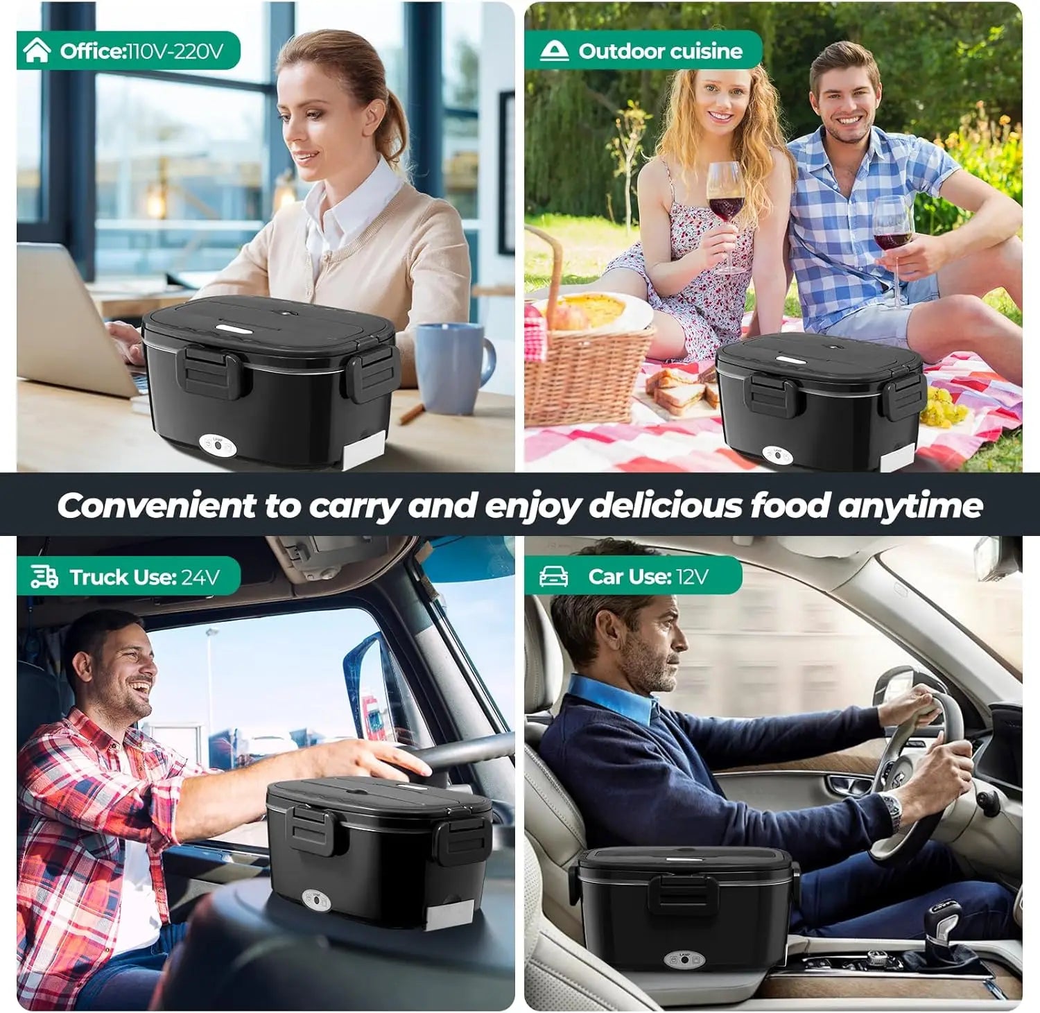 Electric Stainless Steel Containers, Portable Food Warmer