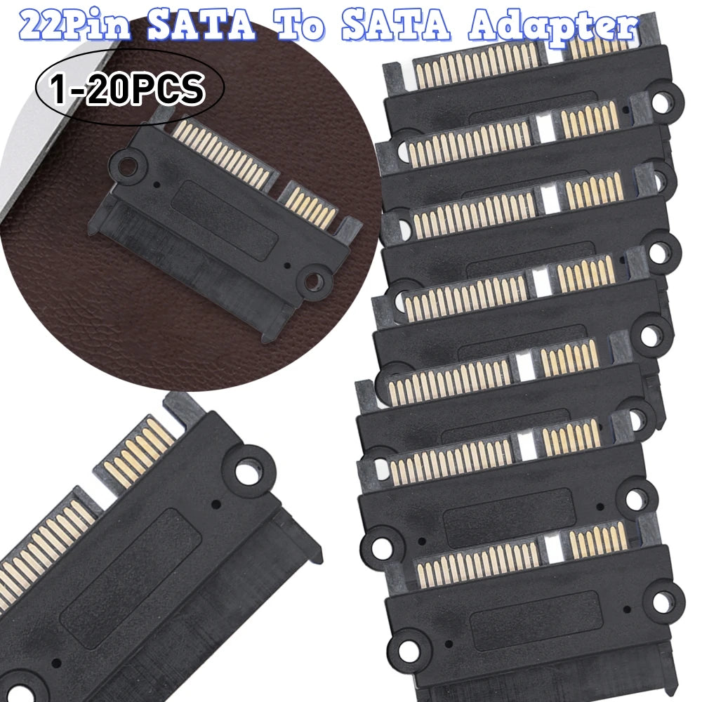 1-20PCS SATA Male To Female Power Data Converter 22Pin 7+15 Male To Female SATA To SATA Converter SATA To SATA Adapter