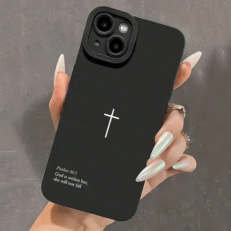 Psalm 46:5 Cross Christian Stylish Aesthetic Phone Case.