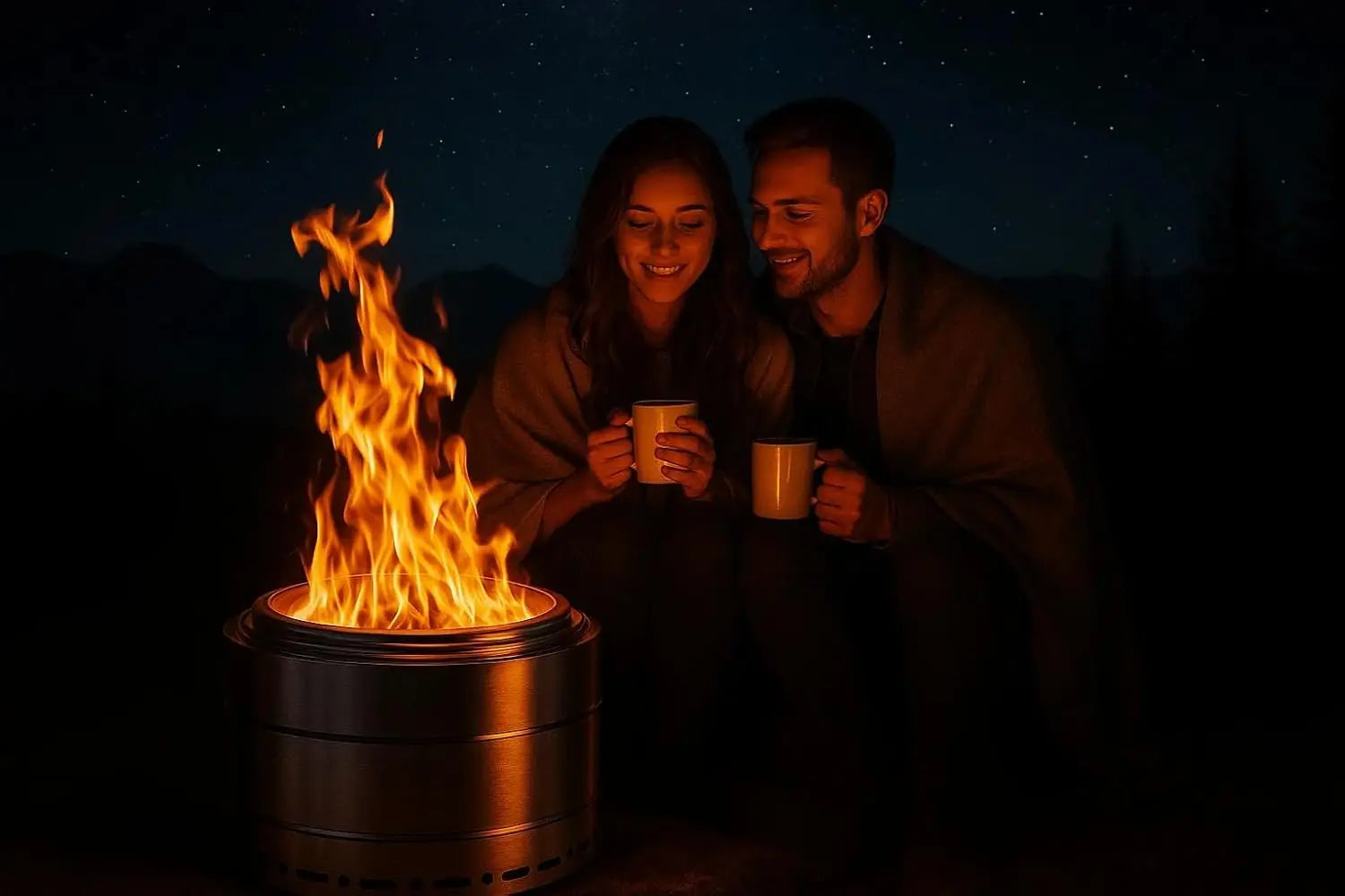 Smokeless Fire Pit 19 Inch for Outdoor Wood Burning, Stainless Steel Portable Firepit with Ash Pan.