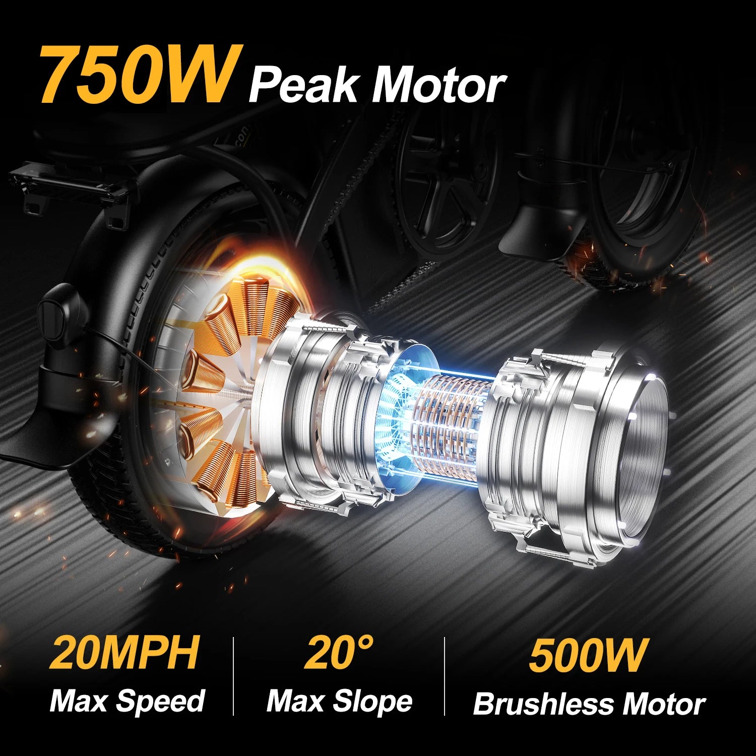 750W, 48V 480Wh, 20MPH Compact Folding Ebike With LCD Display,20-30Miles
