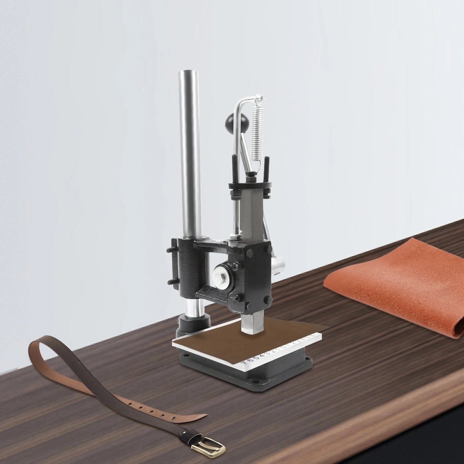 Leather Press Leather Hole Puncher Upgraded Hand Punching Machine for DIY Leather Craft Punching Holes Cutting, Forming Pressing
