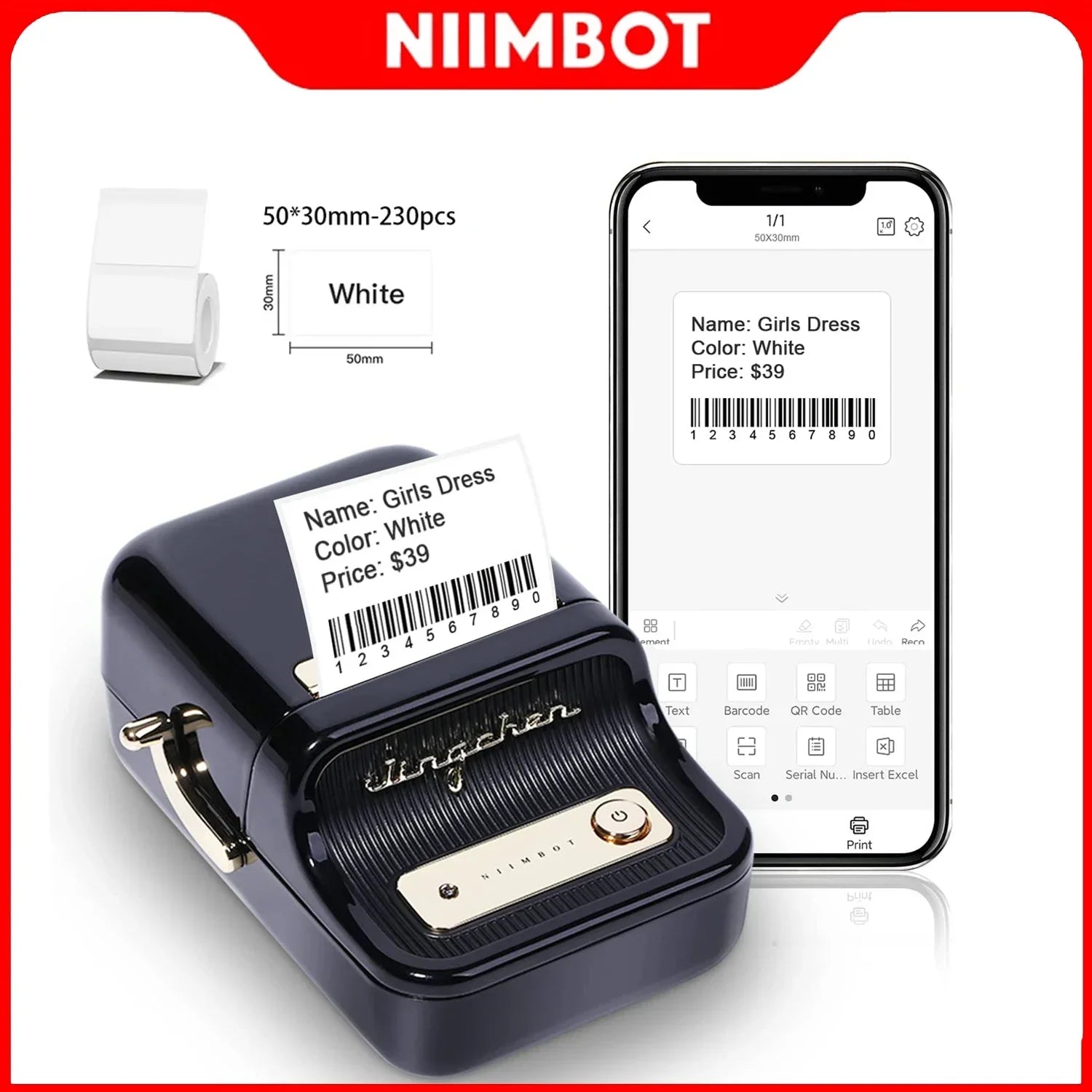 Mini Portable Label Printer.