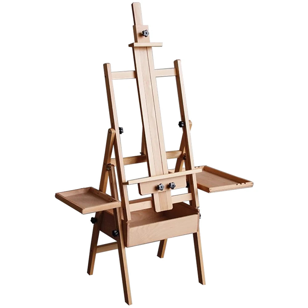 Multifunctional Easel with Drawer Tray Foldable Adjustable Height Flat Easel Drawing Board Easel for Children Sketch Oil Paintin
