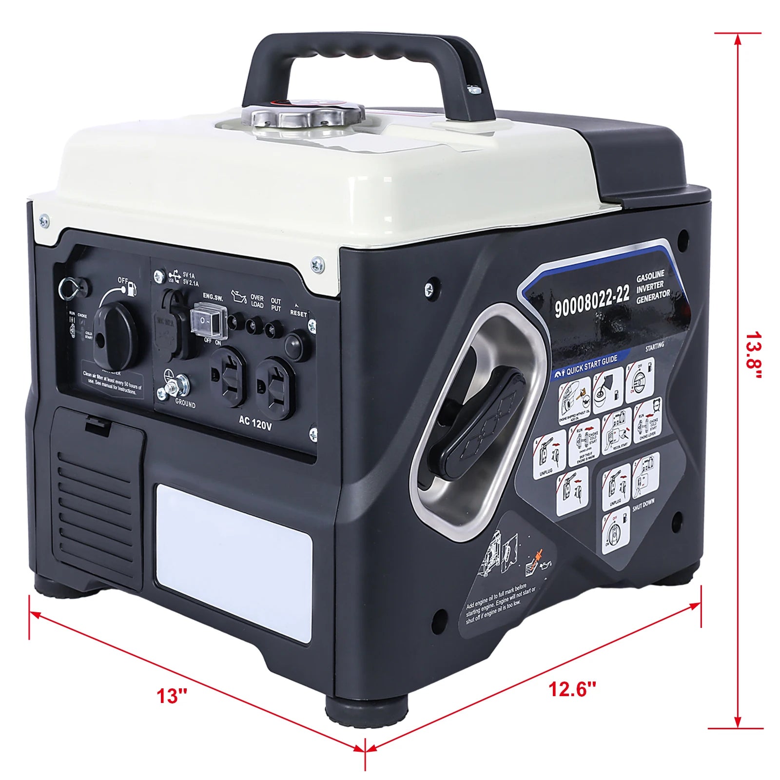 1200W Portable Inverter Generator Ultra-Quiet Gas Powered Lightweight Generator For Backup Home Use Outdoor Camping Travel