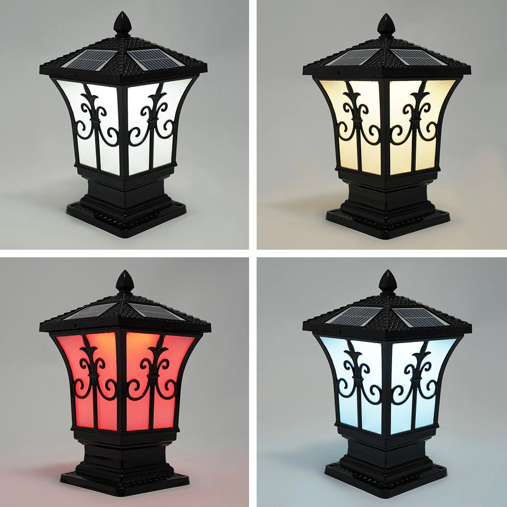 Remote control Outdoor Solar Powered Electric Supply Pillar Light.