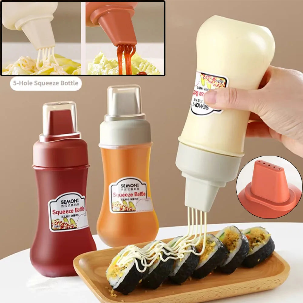 Squeeze Sauce Bottle 350ML Tomato Honey Salad Dressing Container Kitchen Condiment Dispenser for Ketchup BBQ Sauces Oil