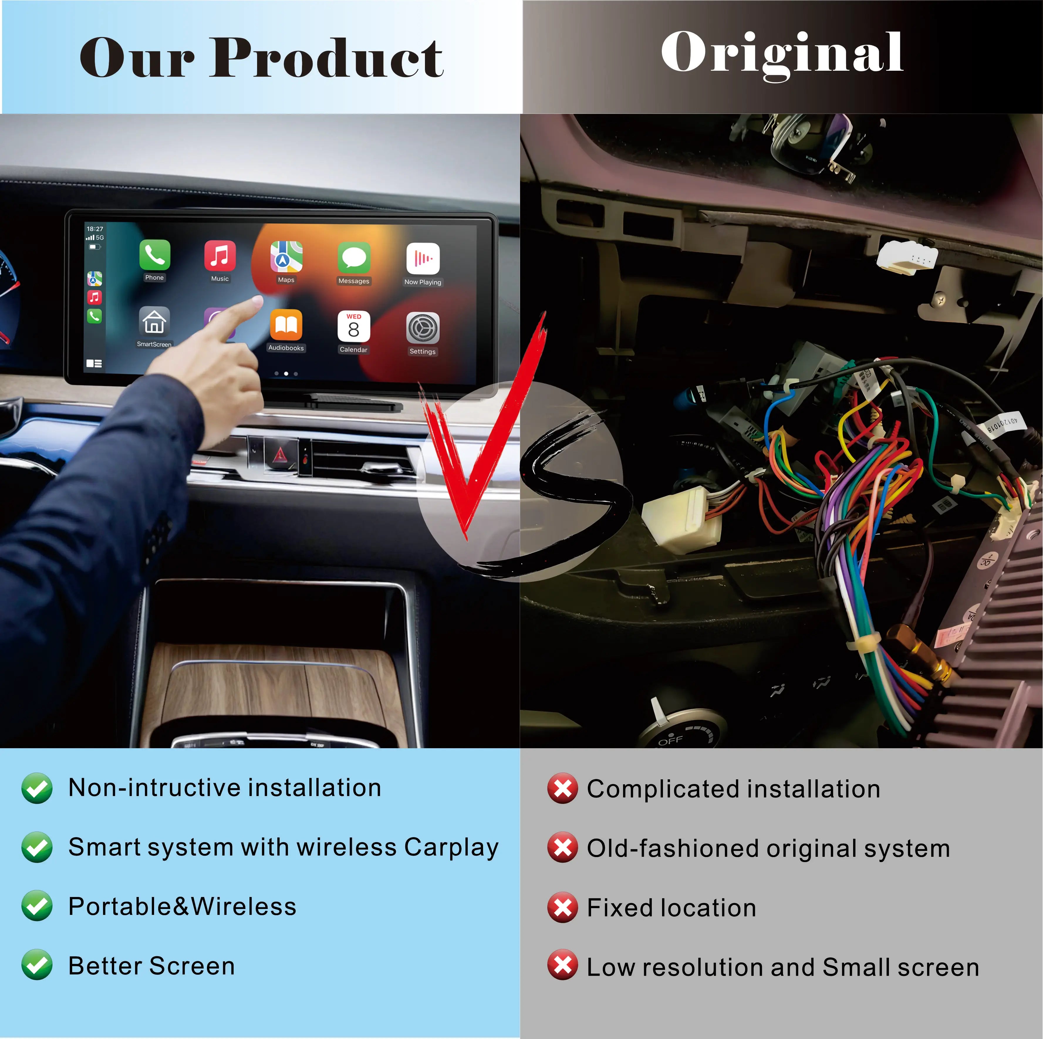 CarPlay Android Auto Car Radio Multimedia Video Player Reversing Camera.