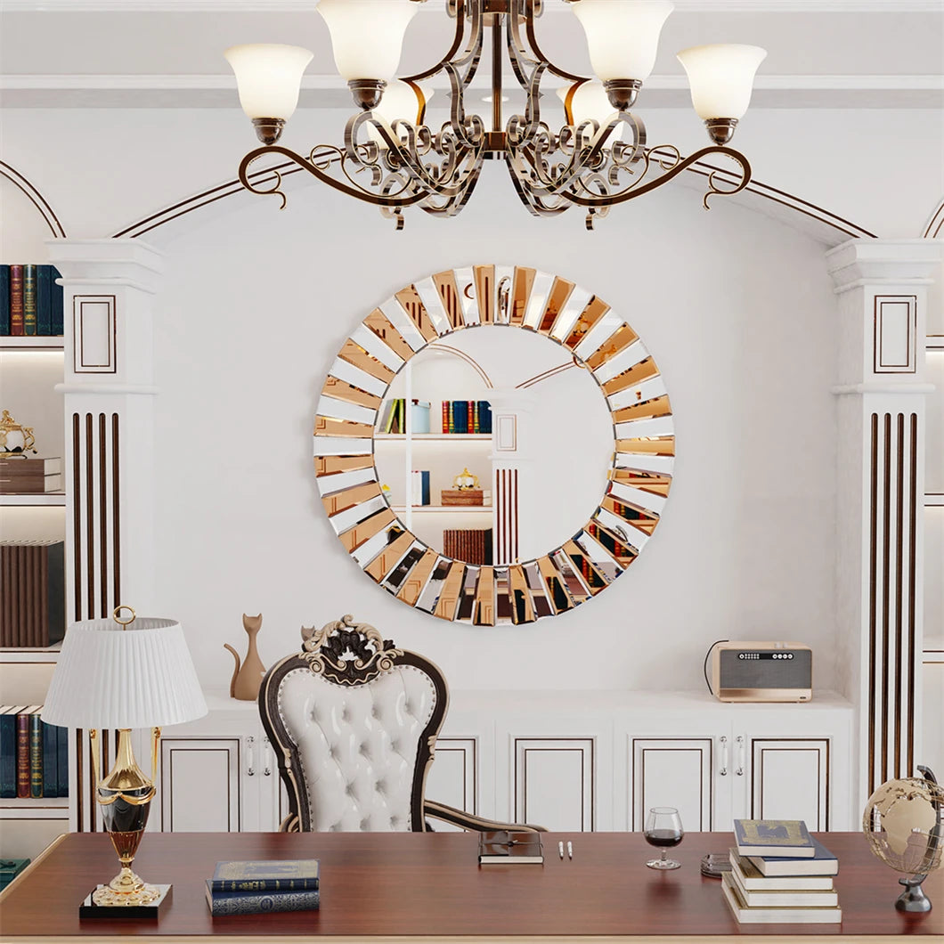 XL Enthusiasm Decor Mirror Wall Accent Mirror 60/80cm Round,
