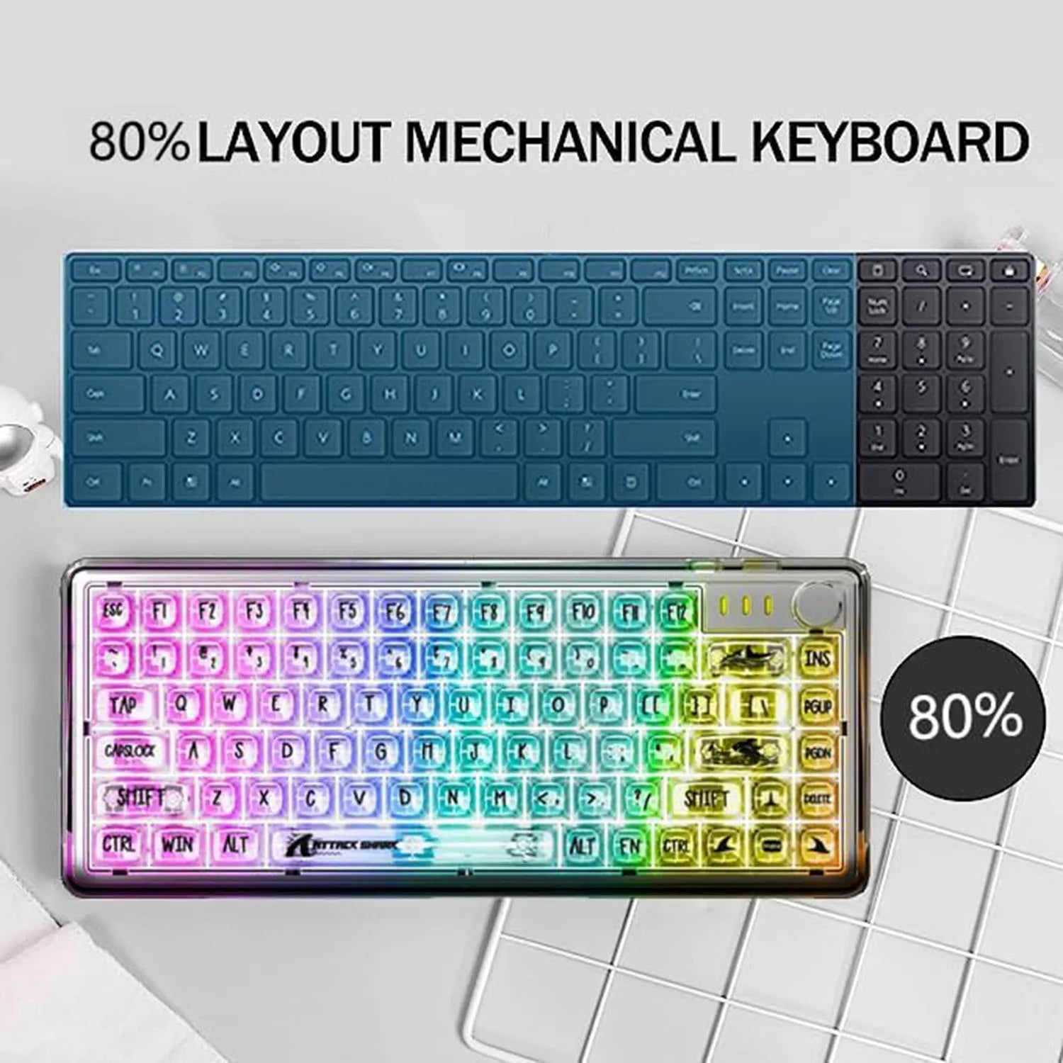 Hot Swappable Wired Keyboard, Transparent PC Keycaps, Custom RGB Gaming Keyboard, Gasket Keyboard, Linear Switch