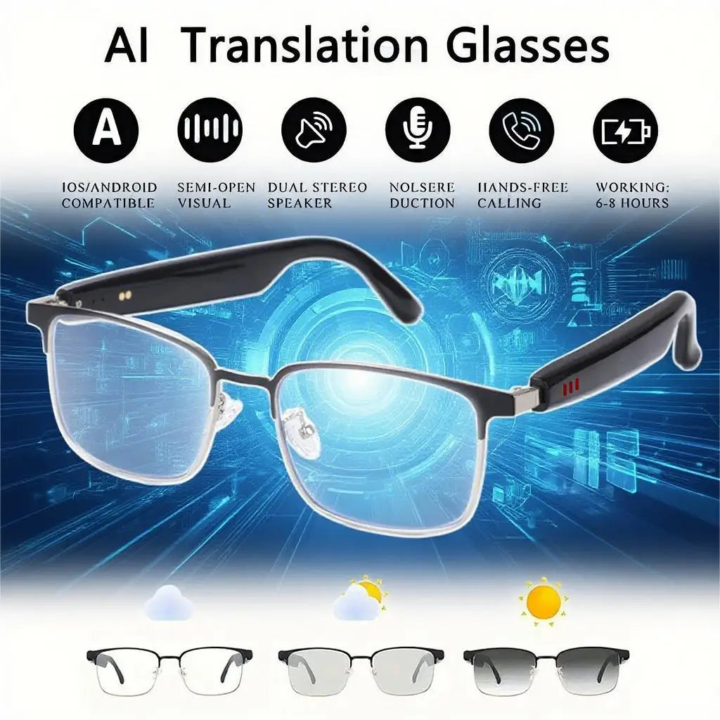 AI Translation Smart Glasses, audio 160+ languages