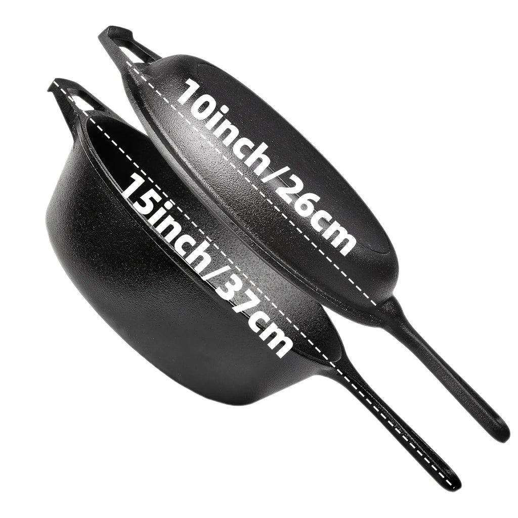 3PCS Cast Iron Skillet Set (6/8/10 Inch)  Pre-Seasoned, Heavy-Duty Pans for Oven, Grill & Campfire, Even Heat, Non-Stick Surface