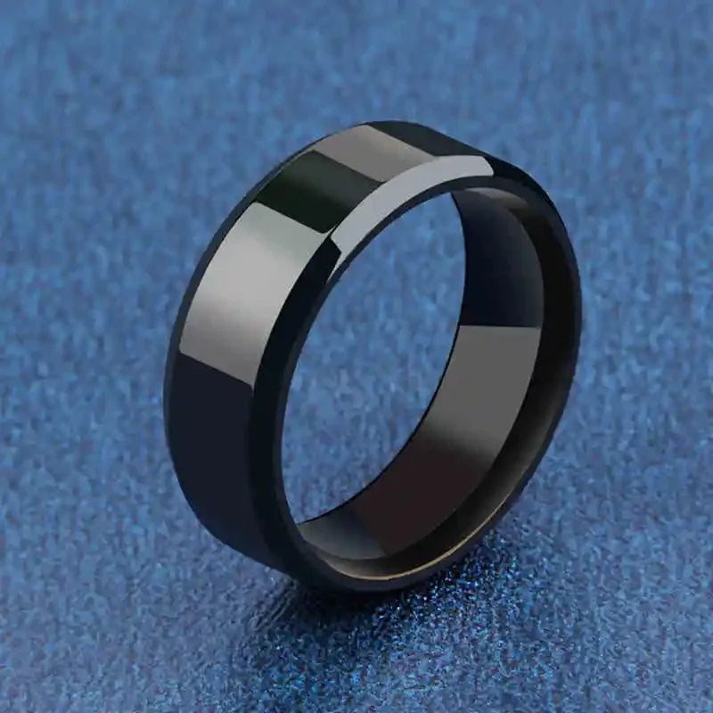 Charm Jewelr Stainless Steel Black Rings.