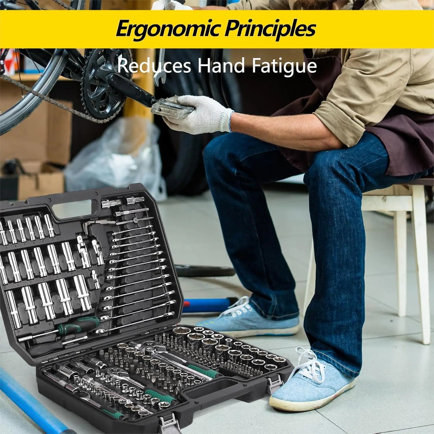 Mechanics Tool Set 216PCS (Including The Case) Portable Tool Kits and Socket Set, Automotive Repair Tool Set for DIY Car Repair