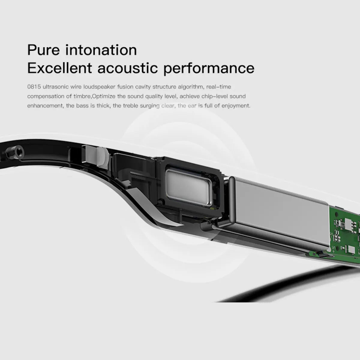 New smart glasses with built-in microphone and speaker.